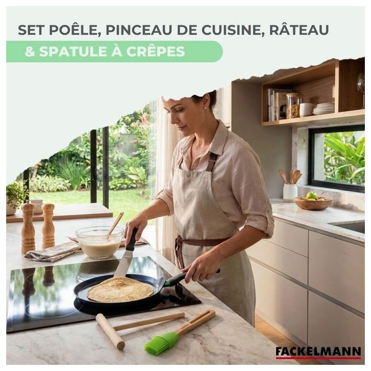 Set chandeleur crepiere - FACKELMANN - BRANDAO - Ø 26 cm - 3 ustensiles Set chandeleur crepiere - FACKELMANN - BRANDAO - Ø 26 cm - 3 ustensiles