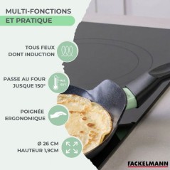 Set chandeleur crepiere - FACKELMANN - BRANDAO - Ø 26 cm - 3 ustensil