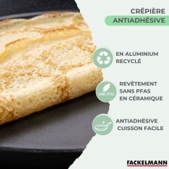 Set chandeleur crepiere - FACKELMANN - BRANDAO - Ø 26 cm - 3 ustensil