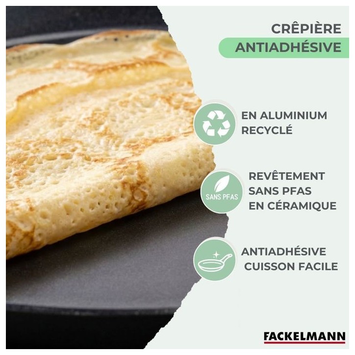 Set chandeleur crepiere - FACKELMANN - BRANDAO - Ø 26 cm - 3 ustensiles Set chandeleur crepiere - FACKELMANN - BRANDAO - Ø 26 cm - 3 ustensiles