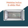 Lit parapluie BAMBISOL 120x60 cm - De la naissance a 3 mois - Matelas