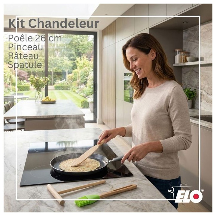 Set chandeleur crepiere - ELO - Ducato - Ø 26 cm - 3 ustensiles Set chandeleur crepiere - ELO - Ducato - Ø 26 cm - 3 ustensiles