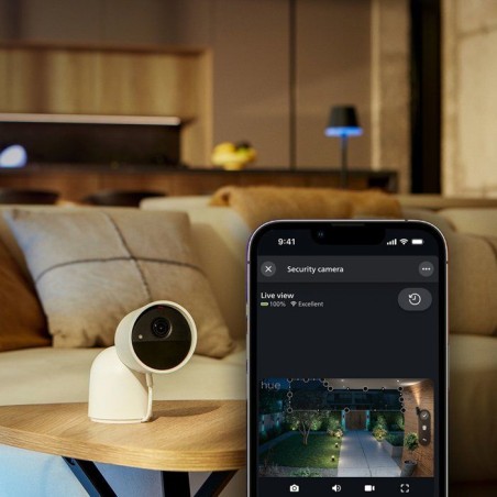 Caméra connectée - Philips Hue - Extérieur - Filaire - Vision nocture - 2K - Blanc