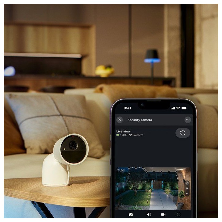 Caméra connectée - Philips Hue - Extérieur - Filaire - Vision nocture - 2K - Blanc Caméra connectée - Philips Hue - Extérieur - Filaire - Vision nocture - 2K - Blanc