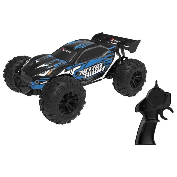Voiture radiocommandée - 4SPEED - Nitro Rush - Echelle 1/18 - 2,4 GHz - Tout-terrain - Batterie rechargeable - 10 km/h - Des 5