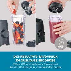 Blender - SEVERIN - SM3753 Mix & Go - 320 W - 2 gourdes de 600 ml - 2