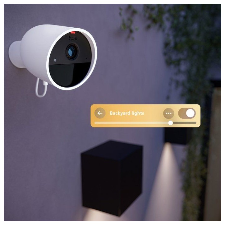 Caméra connectée - Philips Hue - Extérieur - Filaire - Vision nocture - 2K - Bureau - Blanc