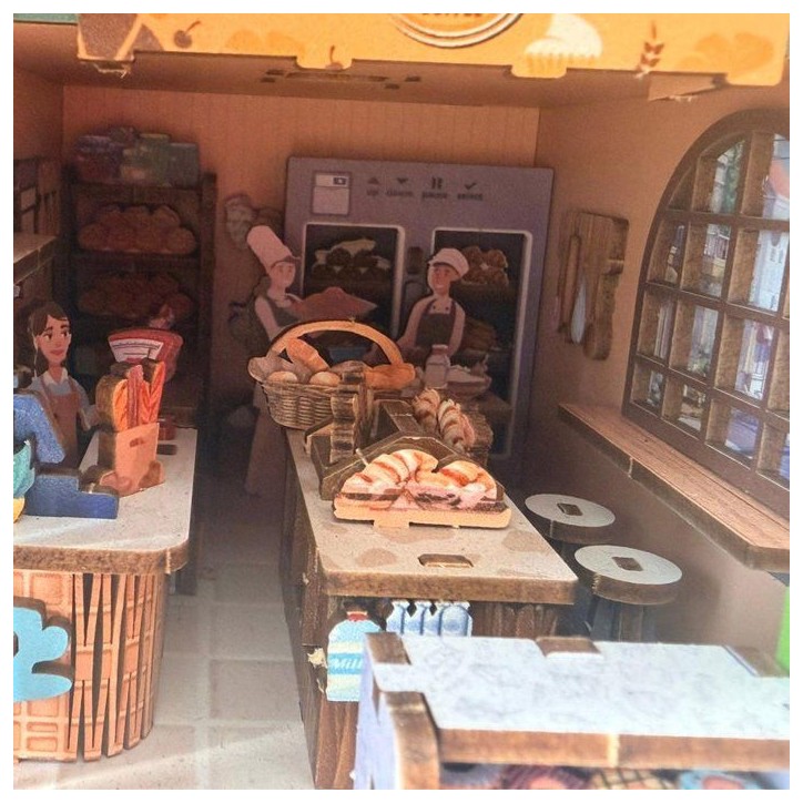 Book Nook - Kit DIY a construire Maquette 3D Serre Livre - Boulangerie Nookland - 10 x 19 x 29 cm Book Nook - Kit DIY a construire Maquette 3D Serre Livre - Boulangerie Nookland - 10 x 19 x 29 cm