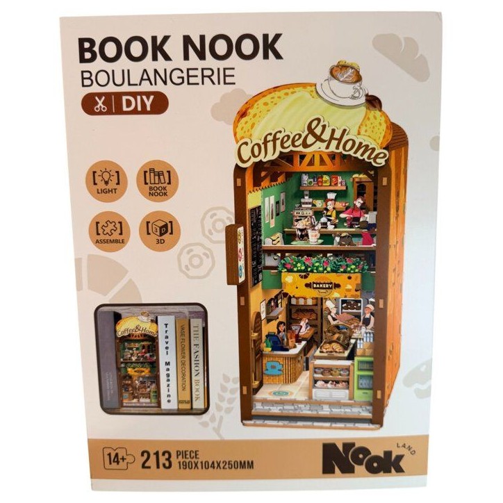 Book Nook - Kit DIY a construire Maquette 3D Serre Livre - Boulangerie Nookland - 10 x 19 x 29 cm Book Nook - Kit DIY a construire Maquette 3D Serre Livre - Boulangerie Nookland - 10 x 19 x 29 cm