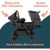 Poussette double jumeaux - BAMBISOL - Combiné Poussette Double + Sieg