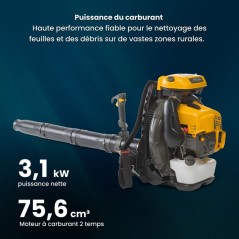 Souffleur thermique dorsal - STIGA - BL 980 R - 75,6 cc (3,1 kW) - Dé