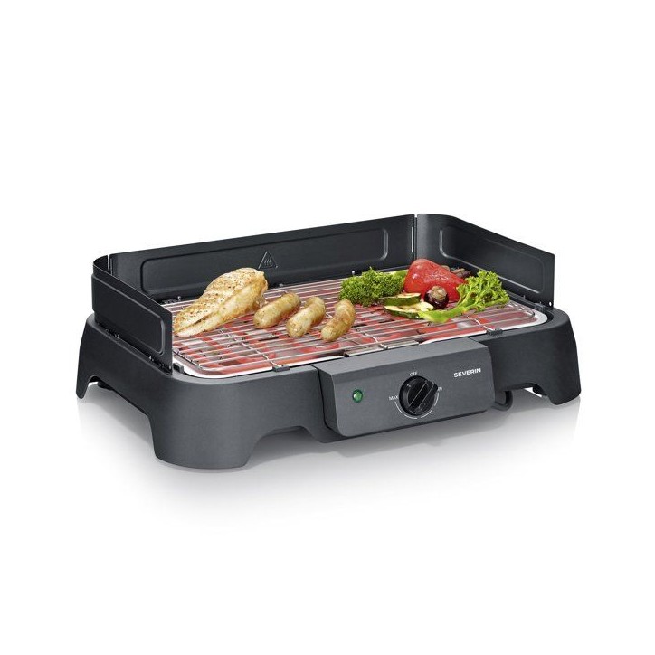 Barbecue électrique de table - SEVERIN - PG8593 - 2000 W - Surface de cuisson 38 x 22 cm - Grille Inox - Thermostat réglable - Barbecue électrique de table - SEVERIN - PG8593 - 2000 W - Surface de cuisson 38 x 22 cm - Grille Inox - Thermostat réglable -