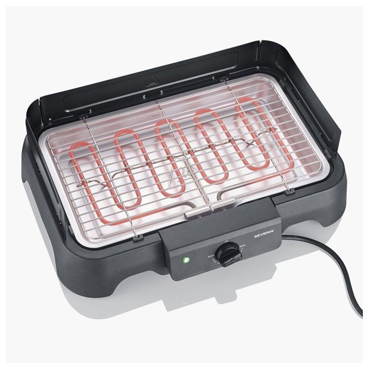 Barbecue électrique de table - SEVERIN - PG8593 - 2000 W - Surface de cuisson 38 x 22 cm - Grille Inox - Thermostat réglable - Barbecue électrique de table - SEVERIN - PG8593 - 2000 W - Surface de cuisson 38 x 22 cm - Grille Inox - Thermostat réglable -