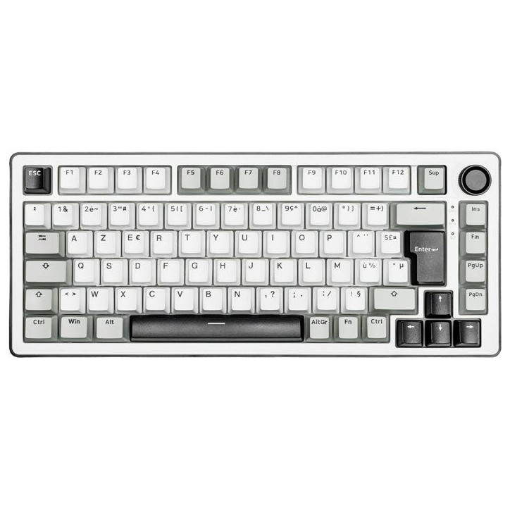 Clavier mécanique gamer - PBT double injection - THE G-LAB - KEYZ Elite 300 WG - AZERTY TKL - RGB - Blanc