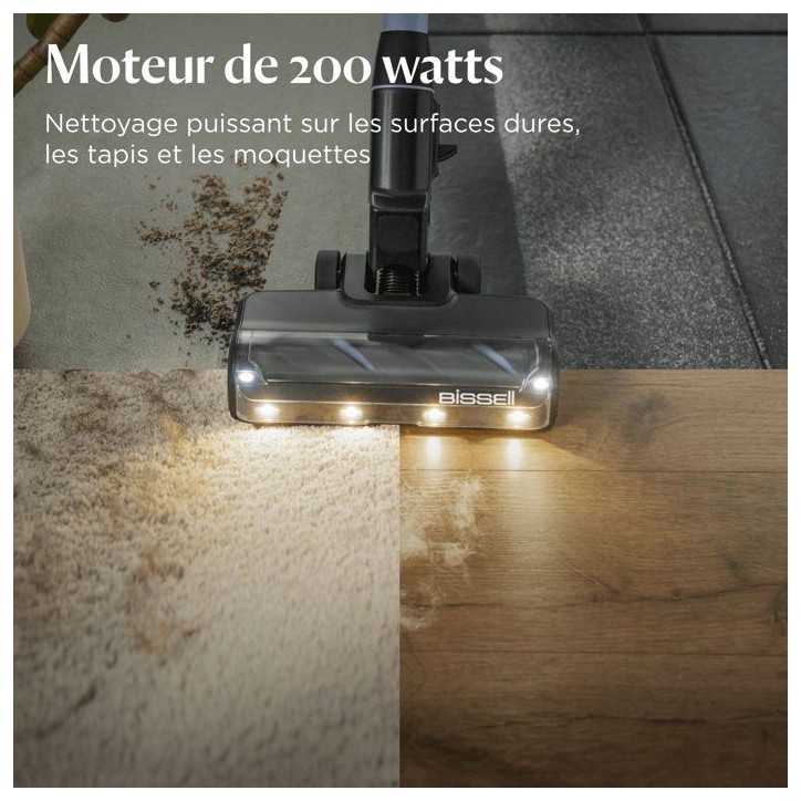 BISSELL PowerClean FurFinder Select - Aspirateur Balai sans Fil - Moteur 200W - Brosse Tangle-Free - Batterie Amovible