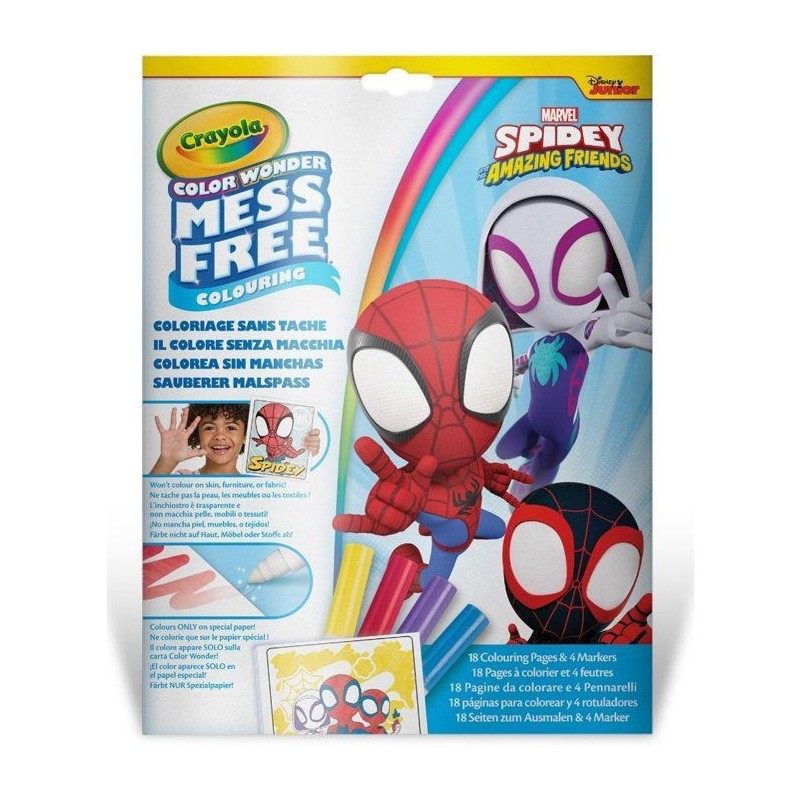 Set de coloriage - CRAYOLA - Color Wonder - Spidey - Livre + 4 feutres