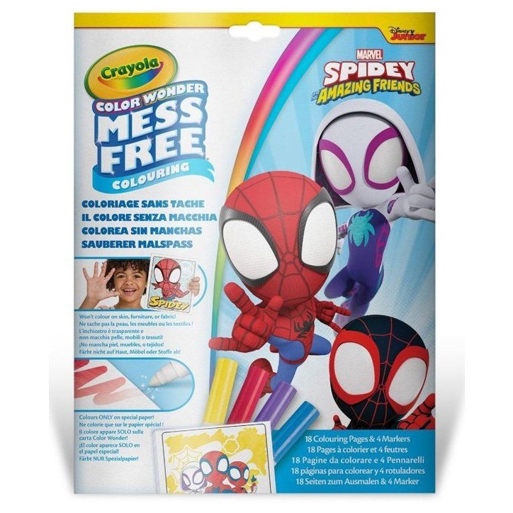 Set de coloriage - CRAYOLA - Color Wonder - Spidey - Livre + 4 feutres - Des 3 ans