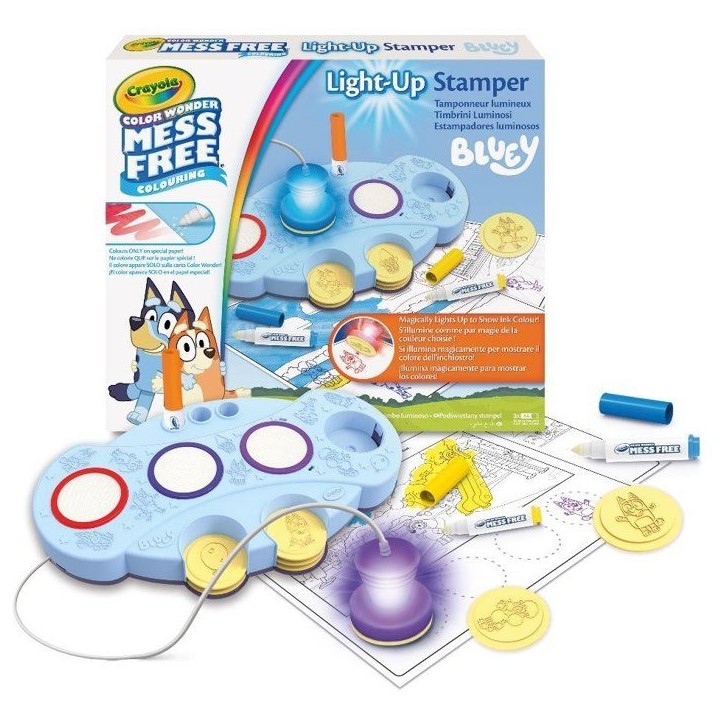 Tampons lumineux - CRAYOLA - Color Wonder - Magic Light-Up Stamper - Bluey - Des 3 ans Tampons lumineux - CRAYOLA - Color Wonder - Magic Light-Up Stamper - Bluey - Des 3 ans