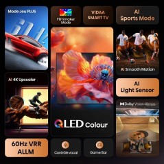 Hisense 43E7S - TV QLED 43 (108 cm) - 4K UHD 3840x2160 - HDR10+ - Smar