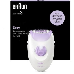 Épilateur électrique - BRAUN - SE3-031 - 2 modes - Blanc / Rose