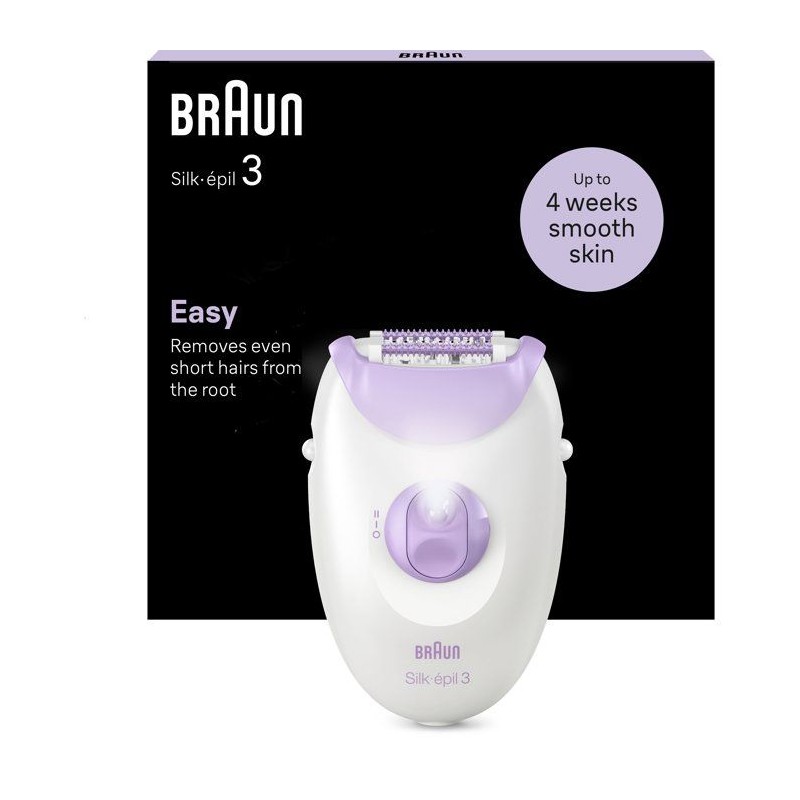 Épilateur électrique - BRAUN - SE3-031 - 2 modes - Blanc / Rose