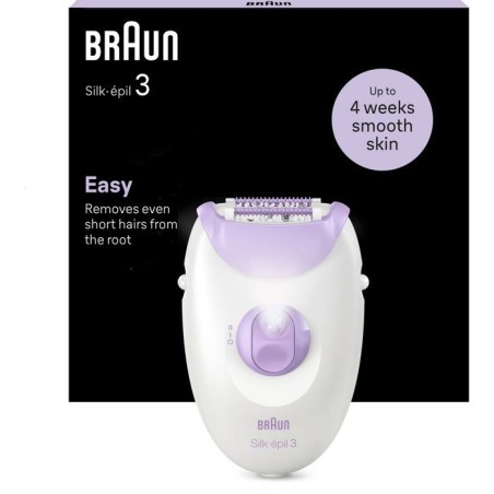 Épilateur électrique - BRAUN - SE3-031 - 2 modes - Blanc / Rose