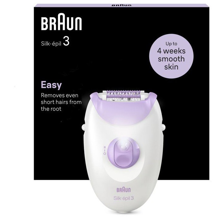 Épilateur électrique - BRAUN - SE3-031 - 2 modes - Blanc / Rose Épilateur électrique - BRAUN - SE3-031 - 2 modes - Blanc / Rose