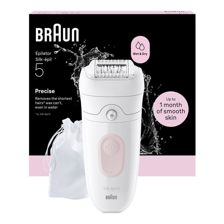 Épilateur électrique - BRAUN - SE5-011 - 2 modes - 40 min - Étanche - Blanc / Rose Épilateur électrique - BRAUN - SE5-011 - 2 modes - 40 min - Étanche - Blanc / Rose