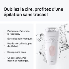Épilateur électrique - BRAUN - SE5-011 - 2 modes - 40 min - Étanche