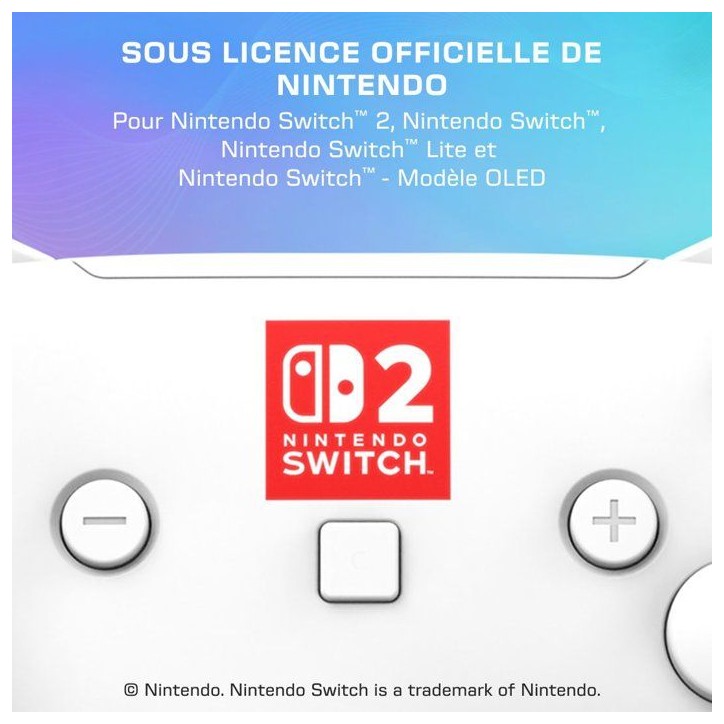 Manette Gaming sans fil RGB - TURTLE BEACH - Afterglow Wave pour Nintendo Switch 2 - Blanc