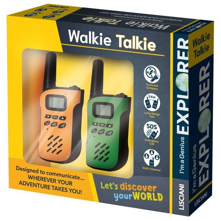 I'M A GENIUS EXPLORER Talkie-Walkie - Kit Communication - LISCIANIGIOCHI - Portée 4 km & Accessoires Inclus - Des 7 ans I'M A GENIUS EXPLORER Talkie-Walkie - Kit Communication - LISCIANIGIOCHI - Portée 4 km & Accessoires Inclus - Des 7 ans