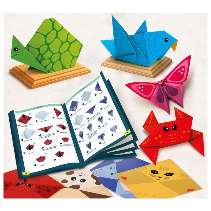 KIDS ART Origami Lab - LISCIANIGIOCHI - Origami - 105 Feuilles & 50 Modeles - Socles Bois - Des 7 ans KIDS ART Origami Lab - LISCIANIGIOCHI - Origami - 105 Feuilles & 50 Modeles - Socles Bois - Des 7 ans