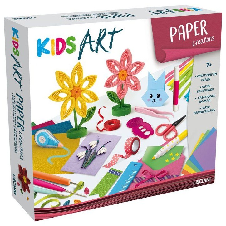 KIDS ART Stripe and Stripe - LISCIANIGIOCHI - Kit Créatif - Rubans & Paillettes - Effets Graphiques - Des 7 ans