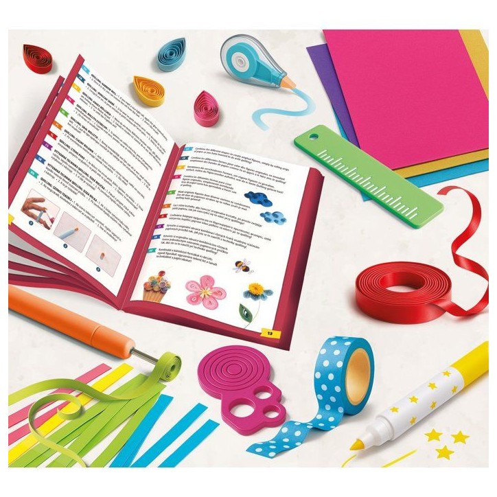 KIDS ART Stripe and Stripe - LISCIANIGIOCHI - Kit Créatif - Rubans & Paillettes - Effets Graphiques - Des 7 ans