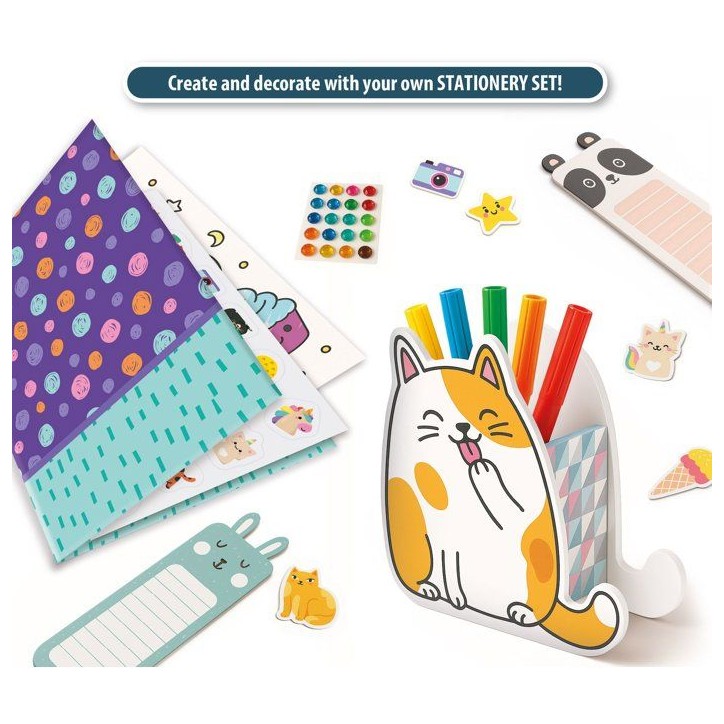 KIDS ART Stationary Lab - LISCIANIGIOCHI - Papeterie Créative - Marqueurs & Autocollants - Accessoires Kawaii - Des 7 ans KIDS ART Stationary Lab - LISCIANIGIOCHI - Papeterie Créative - Marqueurs & Autocollants - Accessoires Kawaii - Des 7 ans