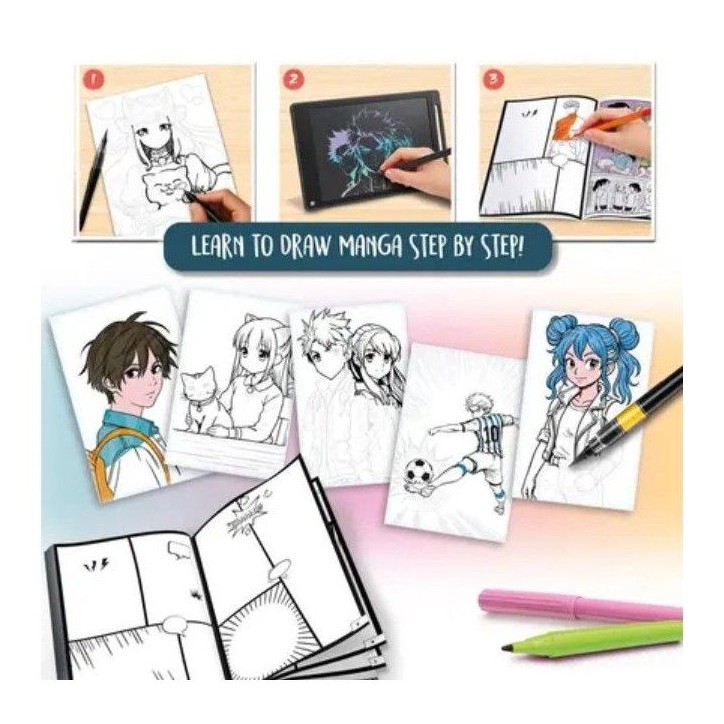KIDS ART Manga Lab - LISCIANIGIOCHI - Kit Dessin Manga - Tablette LCD - Des 7 ans KIDS ART Manga Lab - LISCIANIGIOCHI - Kit Dessin Manga - Tablette LCD - Des 7 ans