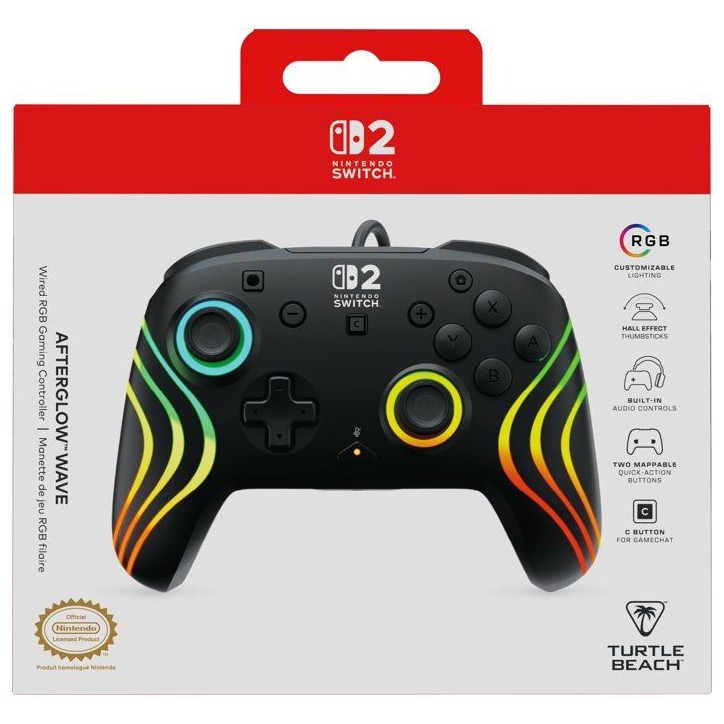 Manette Gaming filaire RGB - TURTLE BEACH - Afterglow Wave pour Nintendo Switch 2 - Noir Manette Gaming filaire RGB - TURTLE BEACH - Afterglow Wave pour Nintendo Switch 2 - Noir