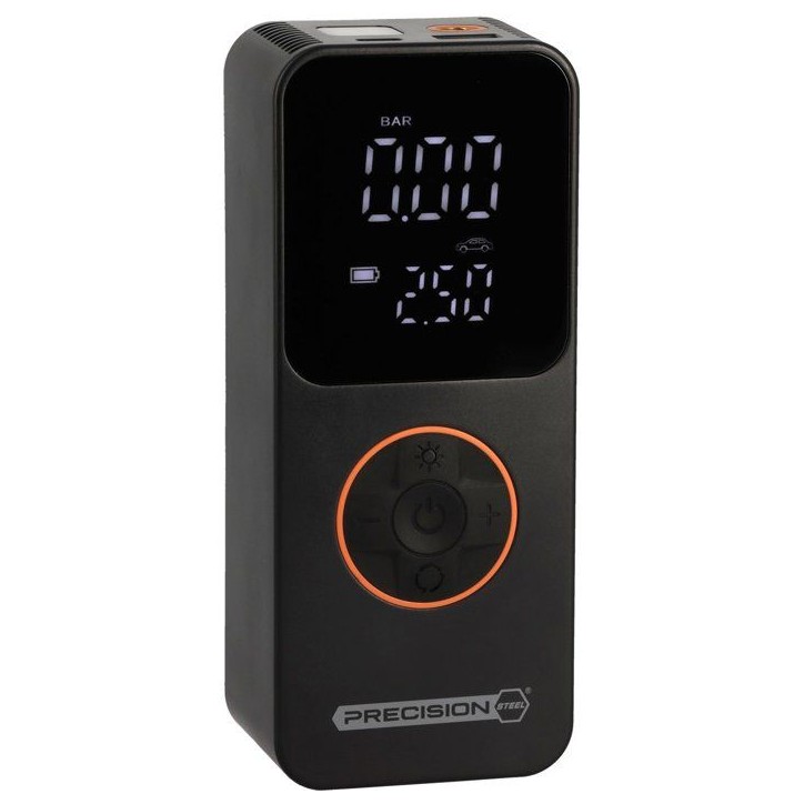 Mini compresseur sans fil rechargeable - PRECISION STEEL - 10 bar - Gonfleur auto vélo - USB-C Mini compresseur sans fil rechargeable - PRECISION STEEL - 10 bar - Gonfleur auto vélo - USB-C