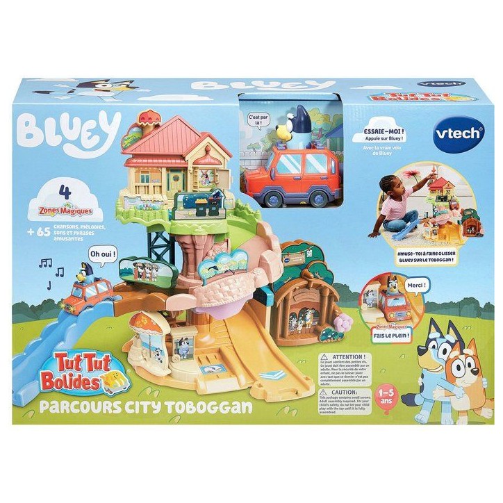 VTECH - TUT TUT BOLIDES BLUEY - PARCOURS CITY TOBOGGAN (+ LA VOITURE FAMILIALE DE BLUEY - Multicolore VTECH - TUT TUT BOLIDES BLUEY - PARCOURS CITY TOBOGGAN (+ LA VOITURE FAMILIALE DE BLUEY - Multicolore