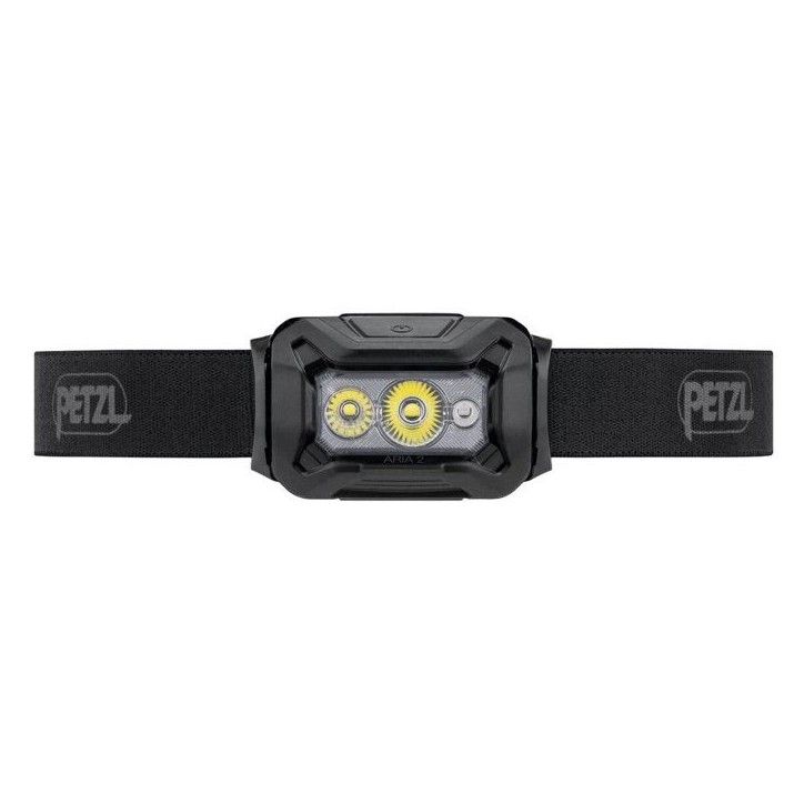 Lampe frontale - PETZL - ARIA 2 RGB - 475 Lumens - Portée 100 m - Autonomie max 100 h - Alimentation 3 piles AAA/LR03