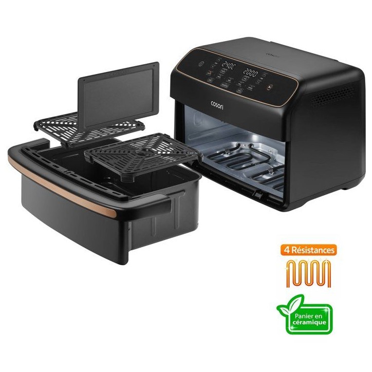 Friteuse sans huile COSORI - Air Fryer Dual Blaze Twinfry Compact - Capacité 8,6L - 2700 W - Noir