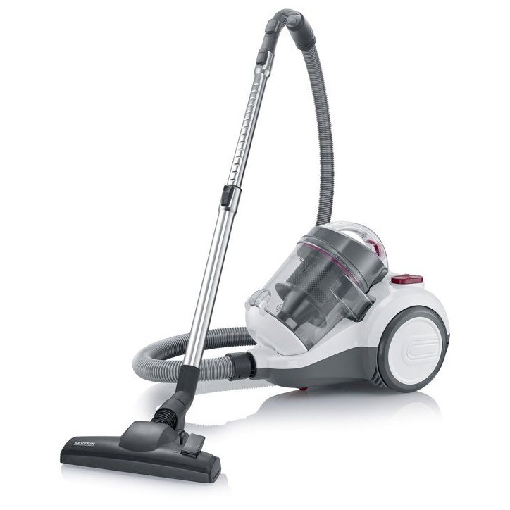 Aspirateur traineau sans sac cyclonique - SEVERIN CY7088 - 750 W - 79 dB - 2 L - Blanc / Rouge Aspirateur traineau sans sac cyclonique - SEVERIN CY7088 - 750 W - 79 dB - 2 L - Blanc / Rouge