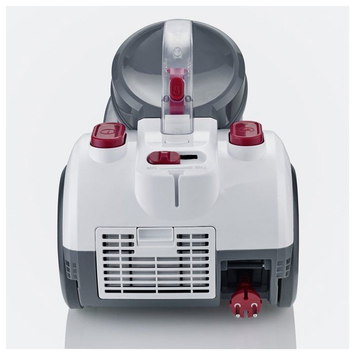 Aspirateur traineau sans sac cyclonique - SEVERIN CY7088 - 750 W - 79 dB - 2 L - Blanc / Rouge Aspirateur traineau sans sac cyclonique - SEVERIN CY7088 - 750 W - 79 dB - 2 L - Blanc / Rouge