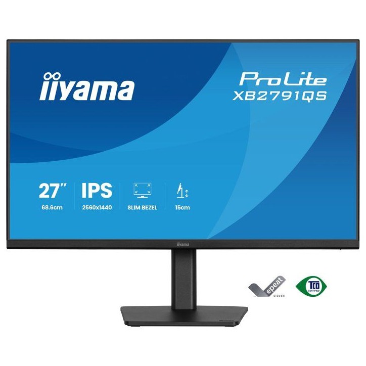 Ecran PC - IIYAMA - 27 - QHD - 75Hz - IPS - 1ms - Ajustable en hauteur - PROLITE XB2791QS-B1