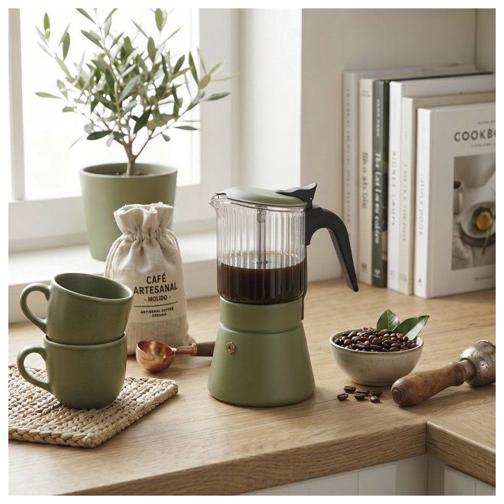 Cafetiere Italienne Inoxibar Clair Vert 6 Tasses Cafetiere Italienne Inoxibar Clair Vert 6 Tasses