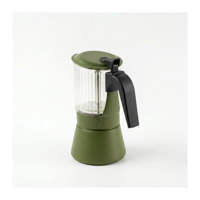 Cafetiere italienne - INOXIBAR - Clair 9 tasses Vert - verre borosilic
