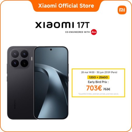 [Officiel] Xiaomi 17T, Smartphone 12+256GO, Noir, Écran de 6,59 pouce