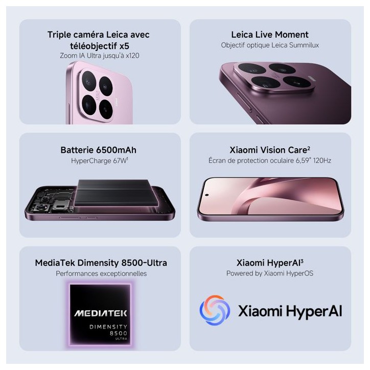 [Officiel] Xiaomi 17T, Smartphone 12+256GO, Noir, Écran de 6,59 pouces a 120 Hz avec protection oculaire, Téléobjectif Leica