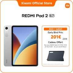 XIAOMI - Redmi Pad 2 - 9,7 - 4 / 64 Go - Wi-Fi - Argent