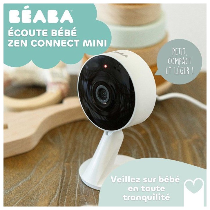 Écoute bébé connecté - BÉABA - Zen Connect Mini - caméra Full HD - vision nocturne - WiFi application Écoute bébé connecté - BÉABA - Zen Connect Mini - caméra Full HD - vision nocturne - WiFi application